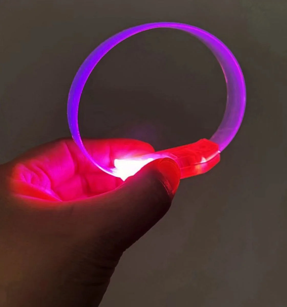3 Modlu Pilli LED Işıklı Esnek Parti Bilekliği - Pembe