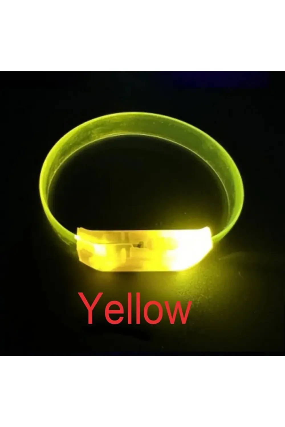 3 Modlu Pilli LED Işıklı Esnek Parti Bilekliği Sarı