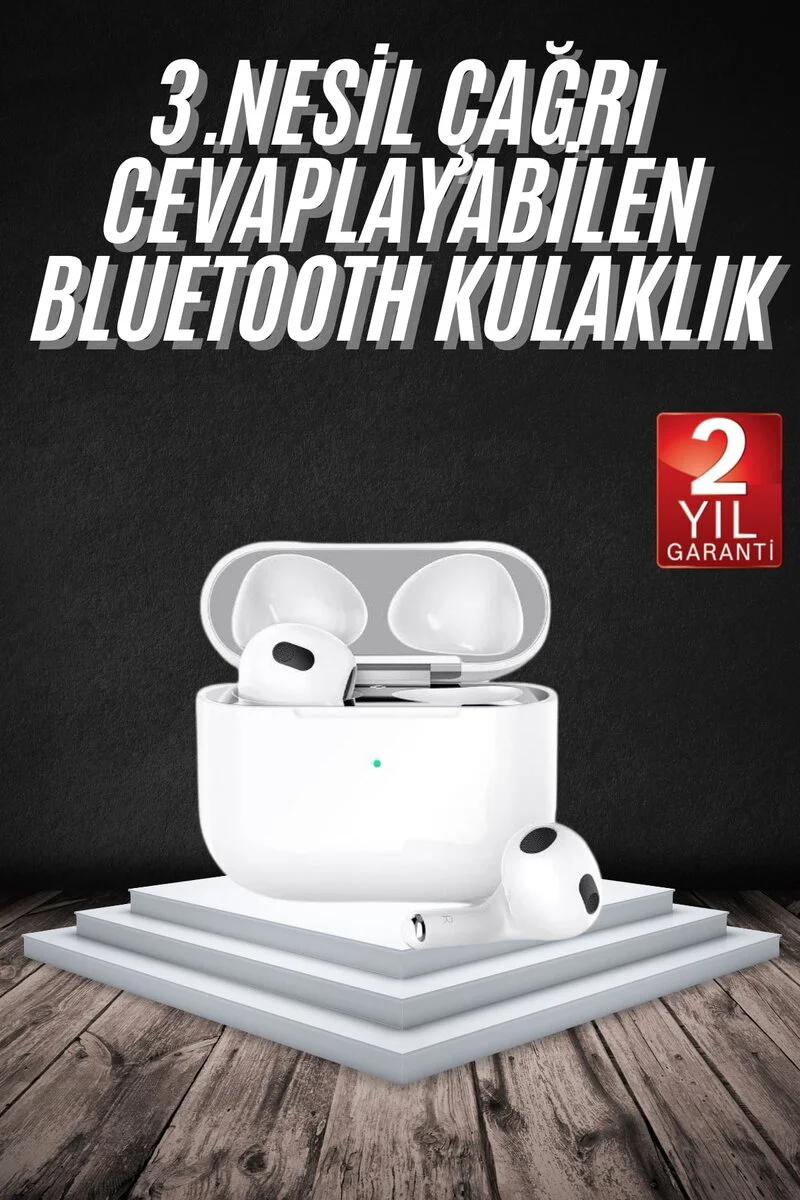 3. Nesil Bluetooth Kablosuz Kulaklık - İos Android Uyumlu, Şarj Edilebilir Touch Control & HD Ses