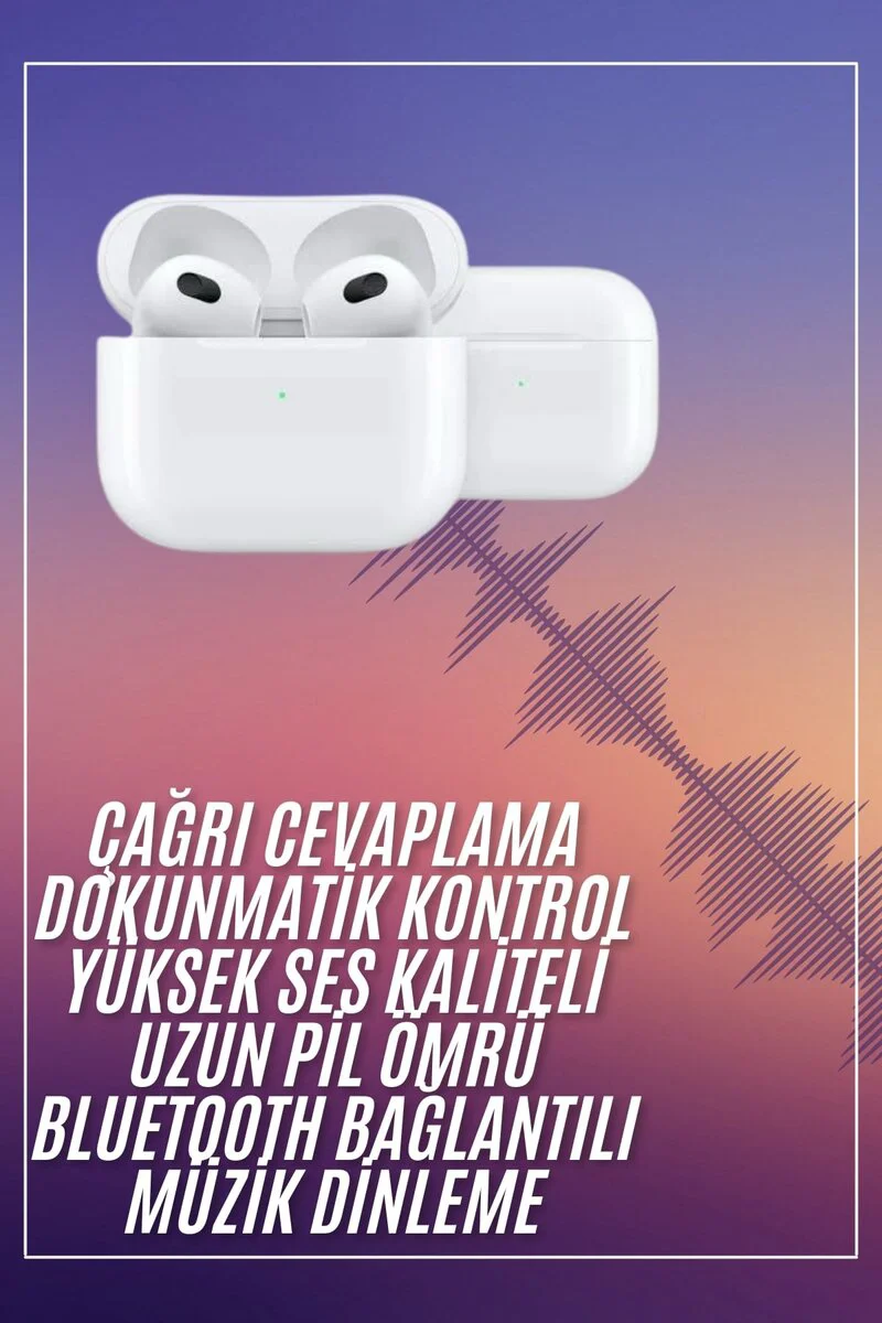 3. Nesil Bluetooth Kablosuz Kulaklık - İos Android Uyumlu, Şarj Edilebilir Touch Control & HD Ses