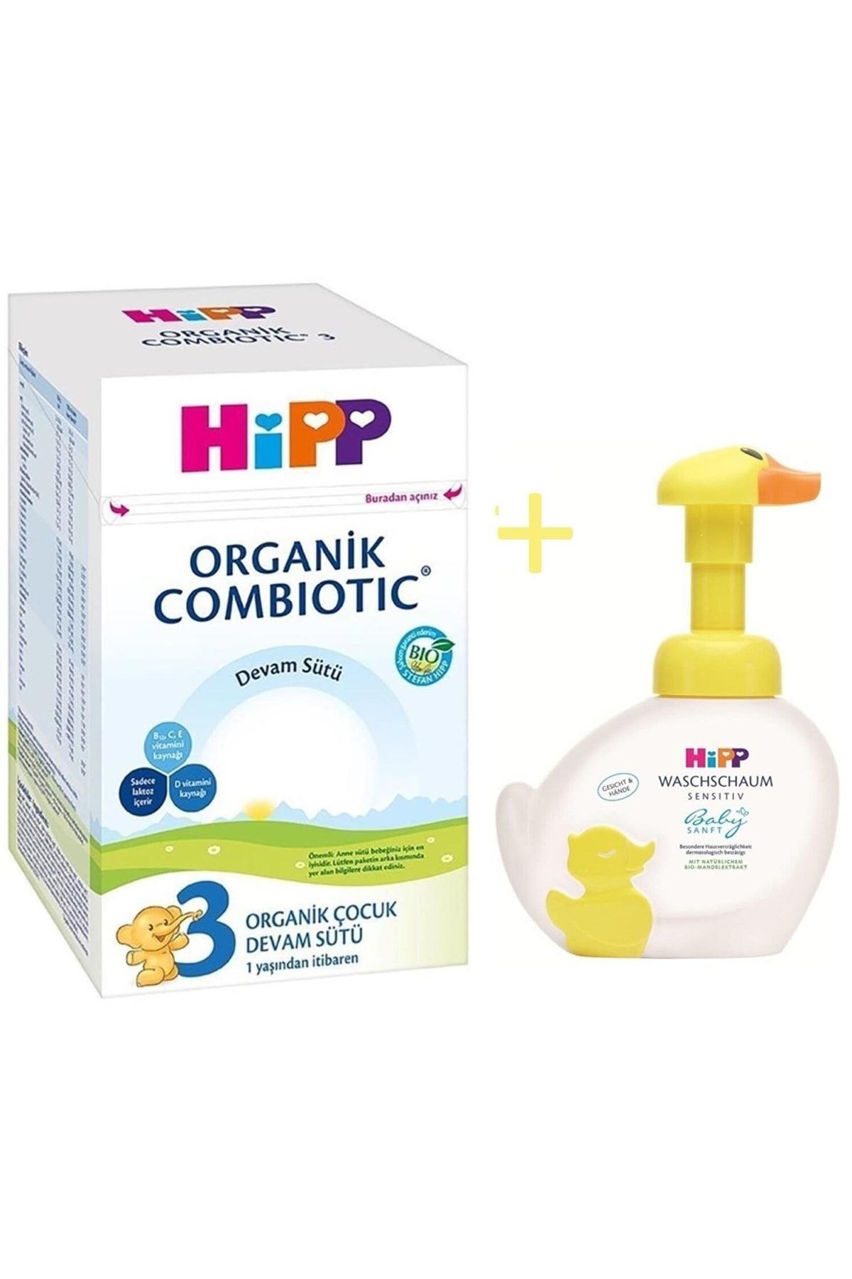 Hipp 3 Organik Combiotic Devam Sütü 800 Gr+ Organik El Yikama Köpüğü 2