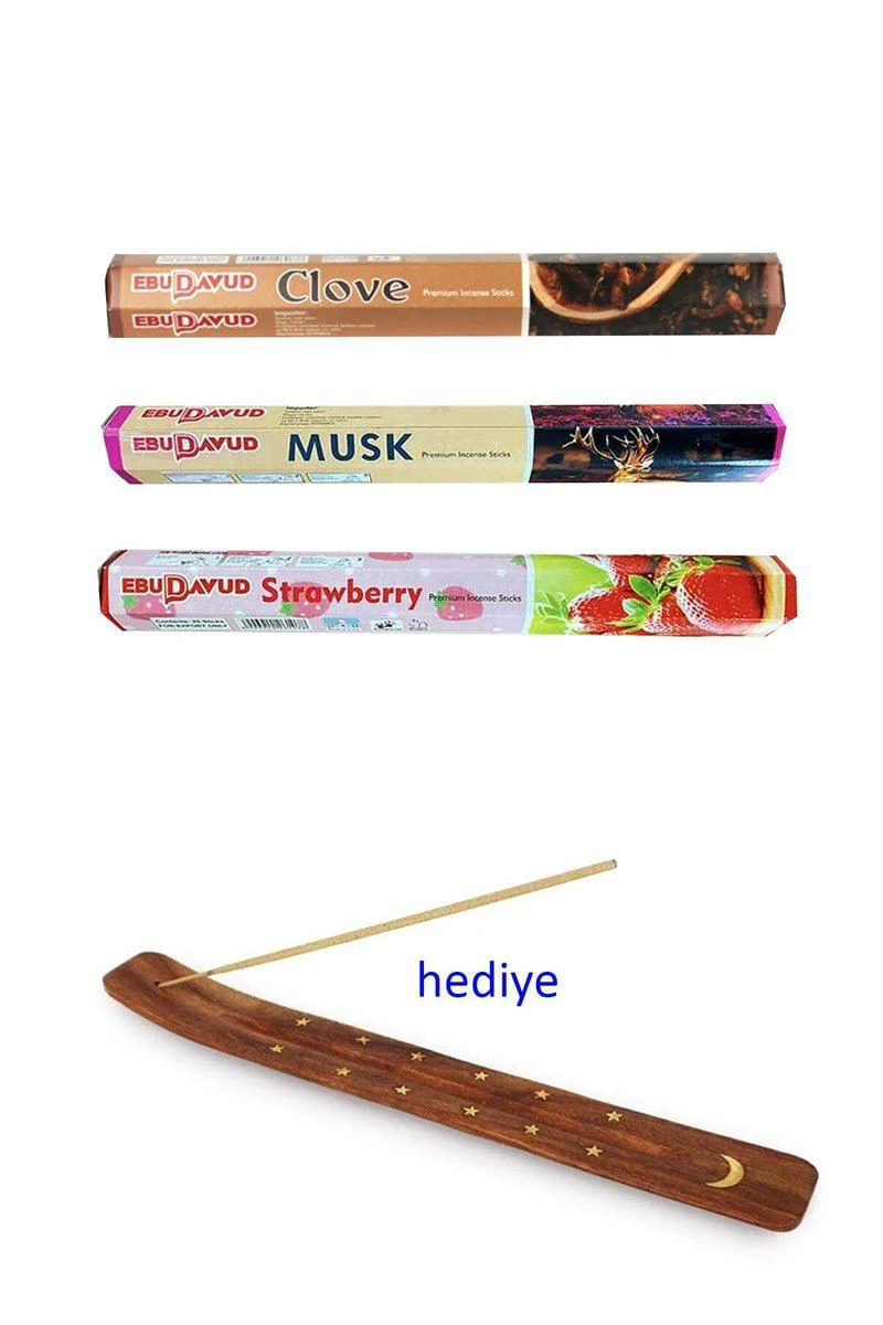 3 Paket 20'şer Çubuklu Tütsü Seti - Musk, Karanfil, Çilek Aromalı Fiyatı, Yorumları ve Özellikleri