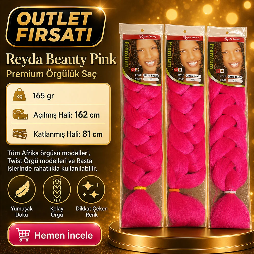 3 Paket / Afrika Örgüsü Ve Rasta İçin Sen  PINK