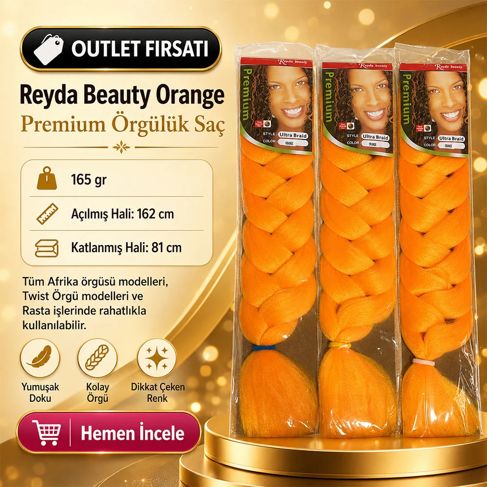 3 Paket / Afrika Örgüsü Ve Rasta İçin Sen  ORANGE