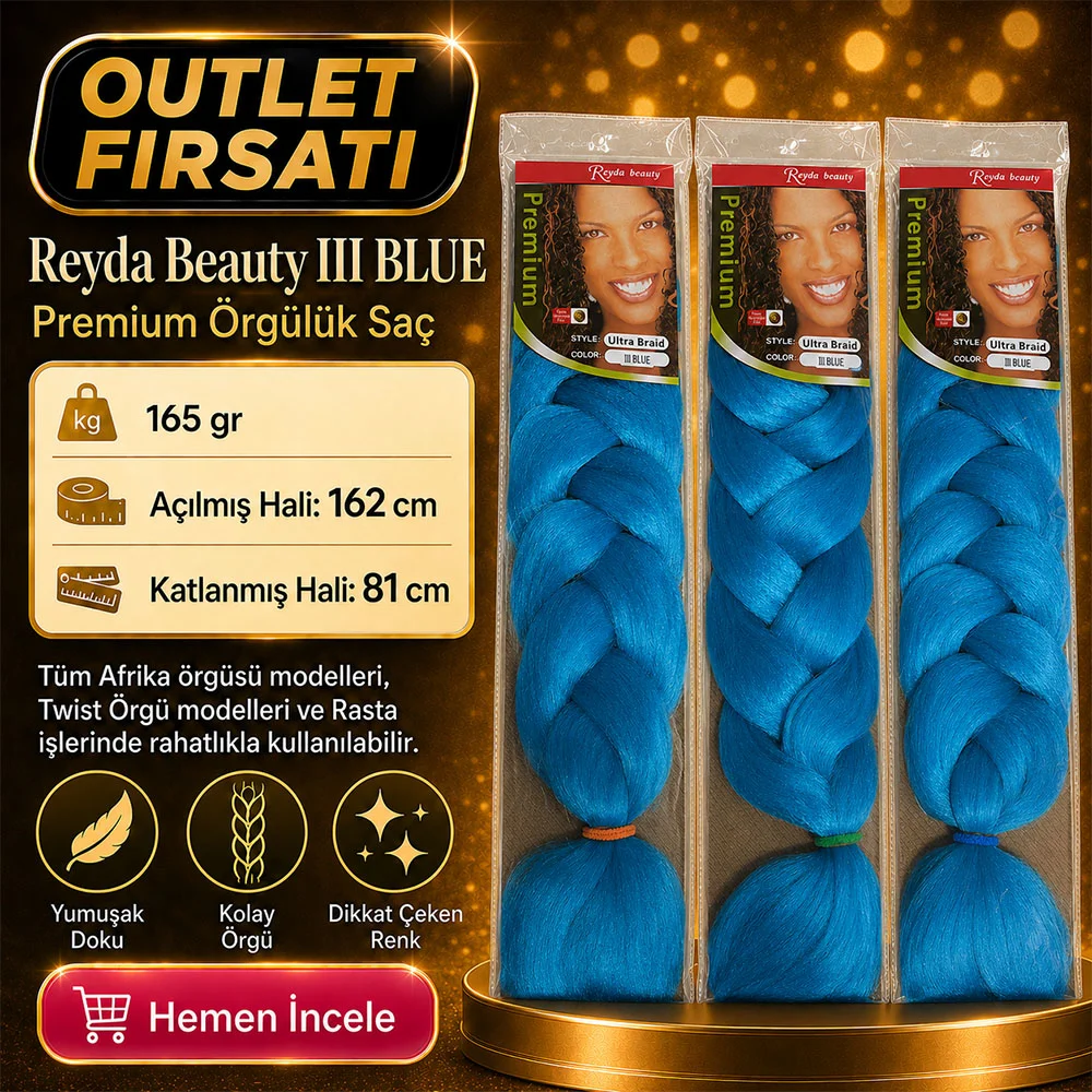 3 Paket / Afrika Örgüsü Ve Rasta İçin Sen  BLUE3