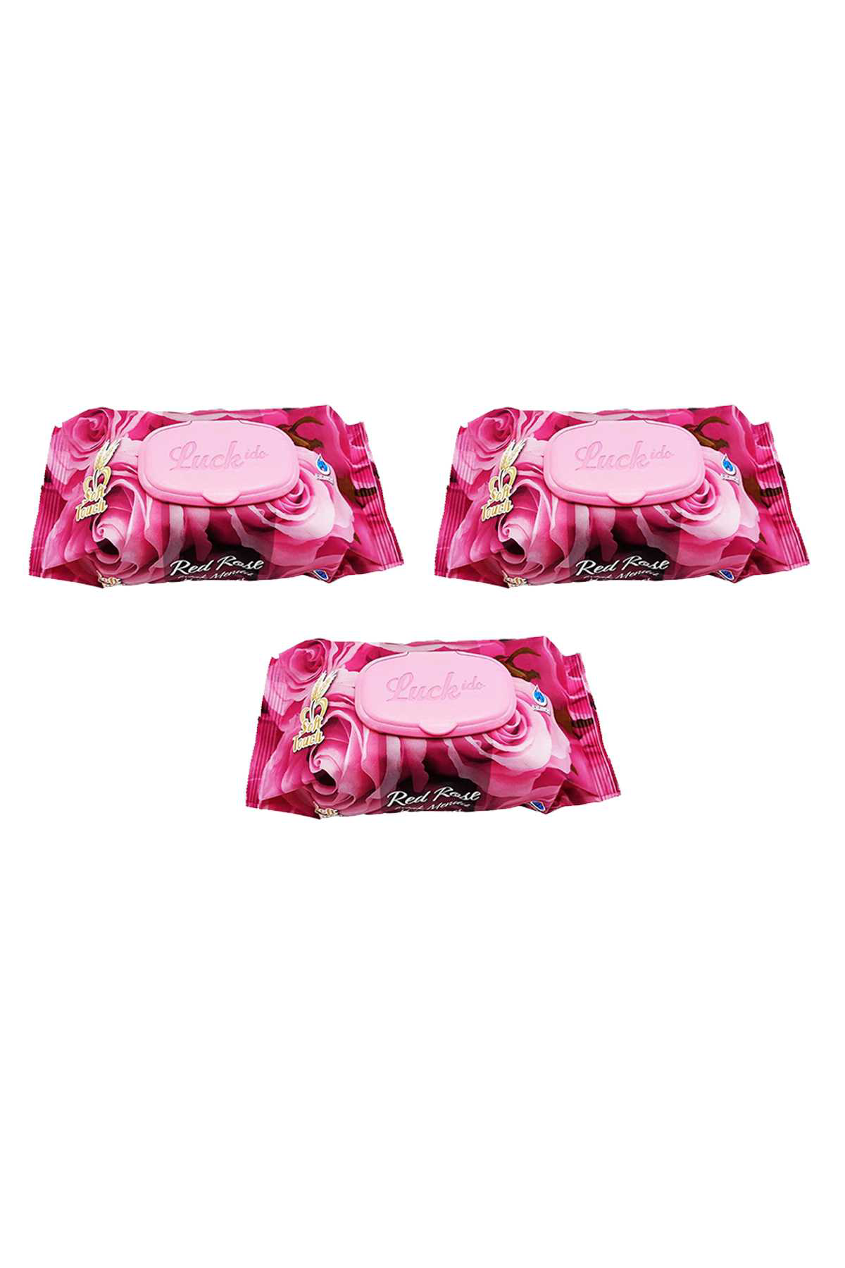 Just Cheap Store 3 Paket Red Rose İslak Havlu Mendil 90 Adet Kapakli Gül Kokulu