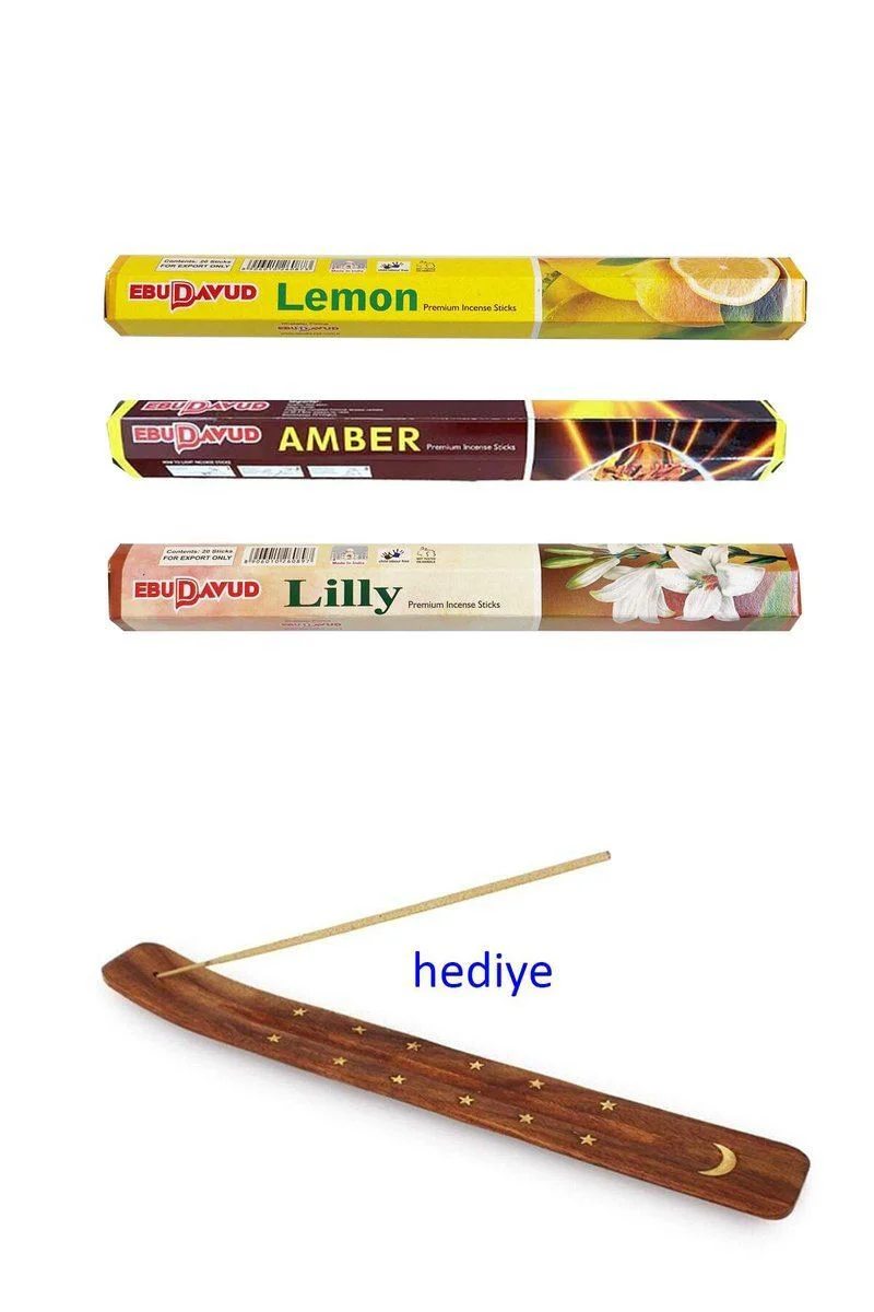 3 Paket Tütsü Seti - Limon Amber Lilly Aromalı 60 Çubuk + Kayık Hediyeli Fiyatı, Yorumları ve Özellikleri