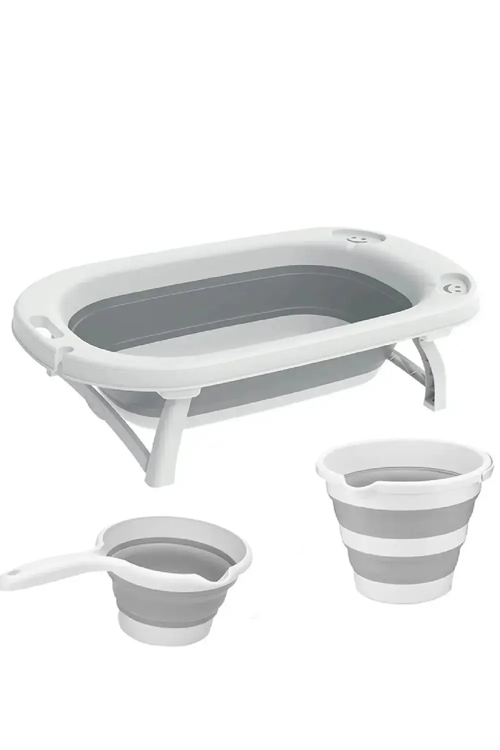 3 Parça Bebek Yıkama Seti, Katlanabilir Yer Kaplamayan Bebek Küve
