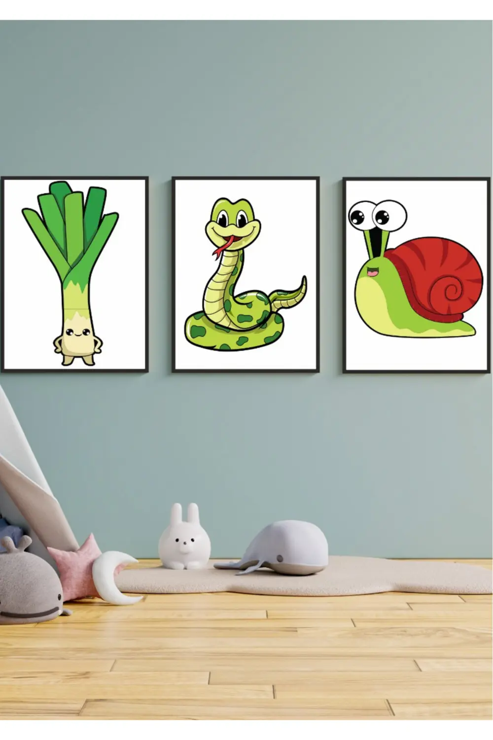3 Parça Çerceve Görünümlü Çocuk Odası Mdf Tablo