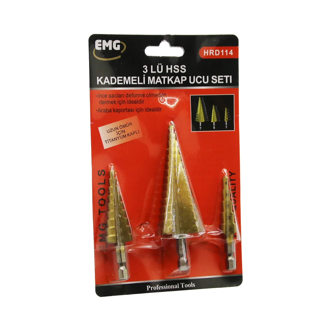 3 Parça Hss Kademeli Matkap Ucu Set 3 Parça Hss Kademeli Matkap Ucu Set