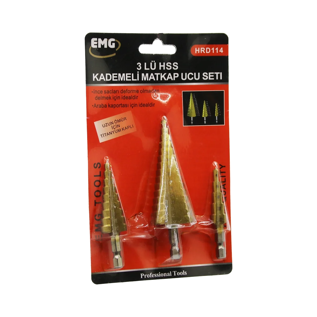 3 Parça  Hss Kademeli Matkap Ucu Set Bx40