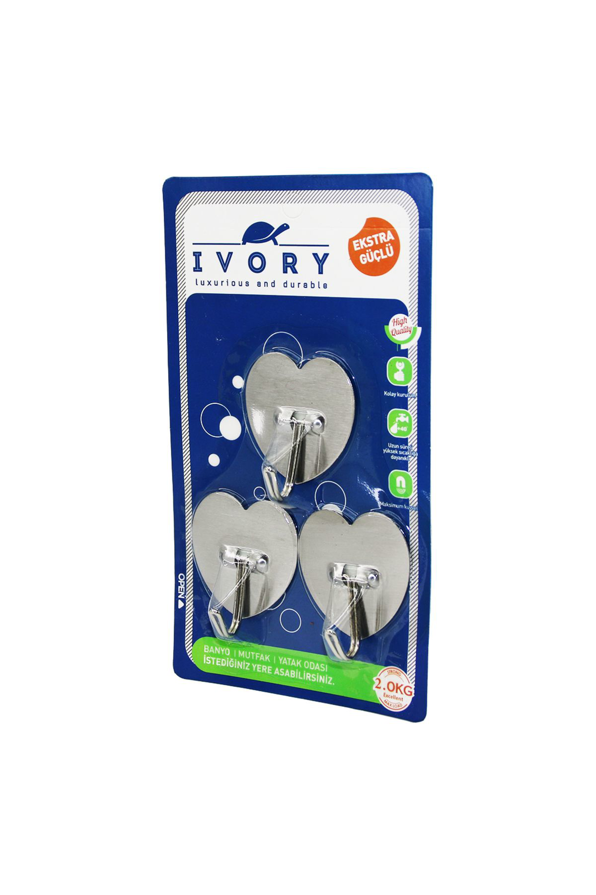 Ok Aksesuar 3 Parça Kalp - Metal Yapişkan Aski Go50609610280