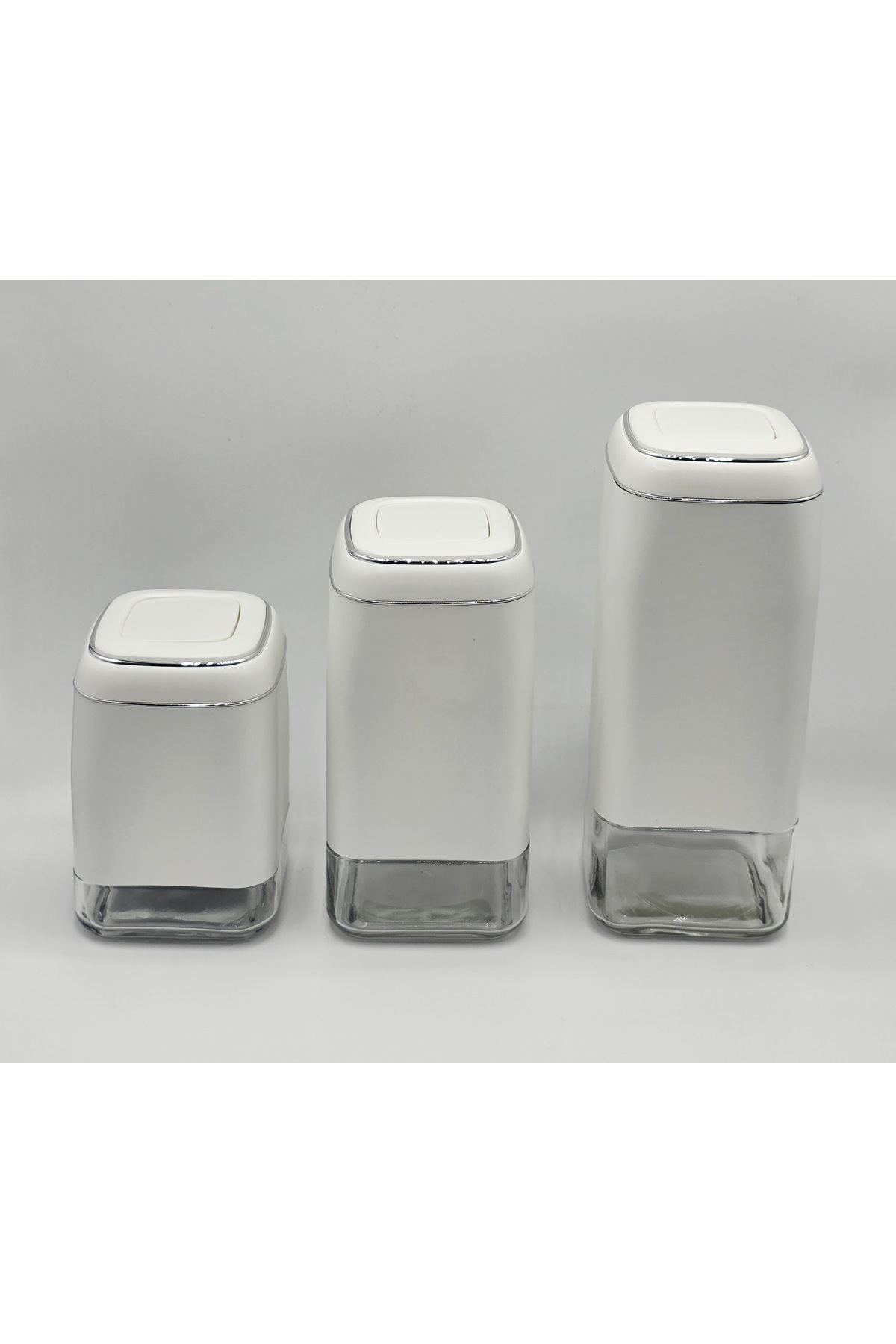 3 PARÇA KİLİTLİ VAKUMLU CAM KAVANOZ SETİ