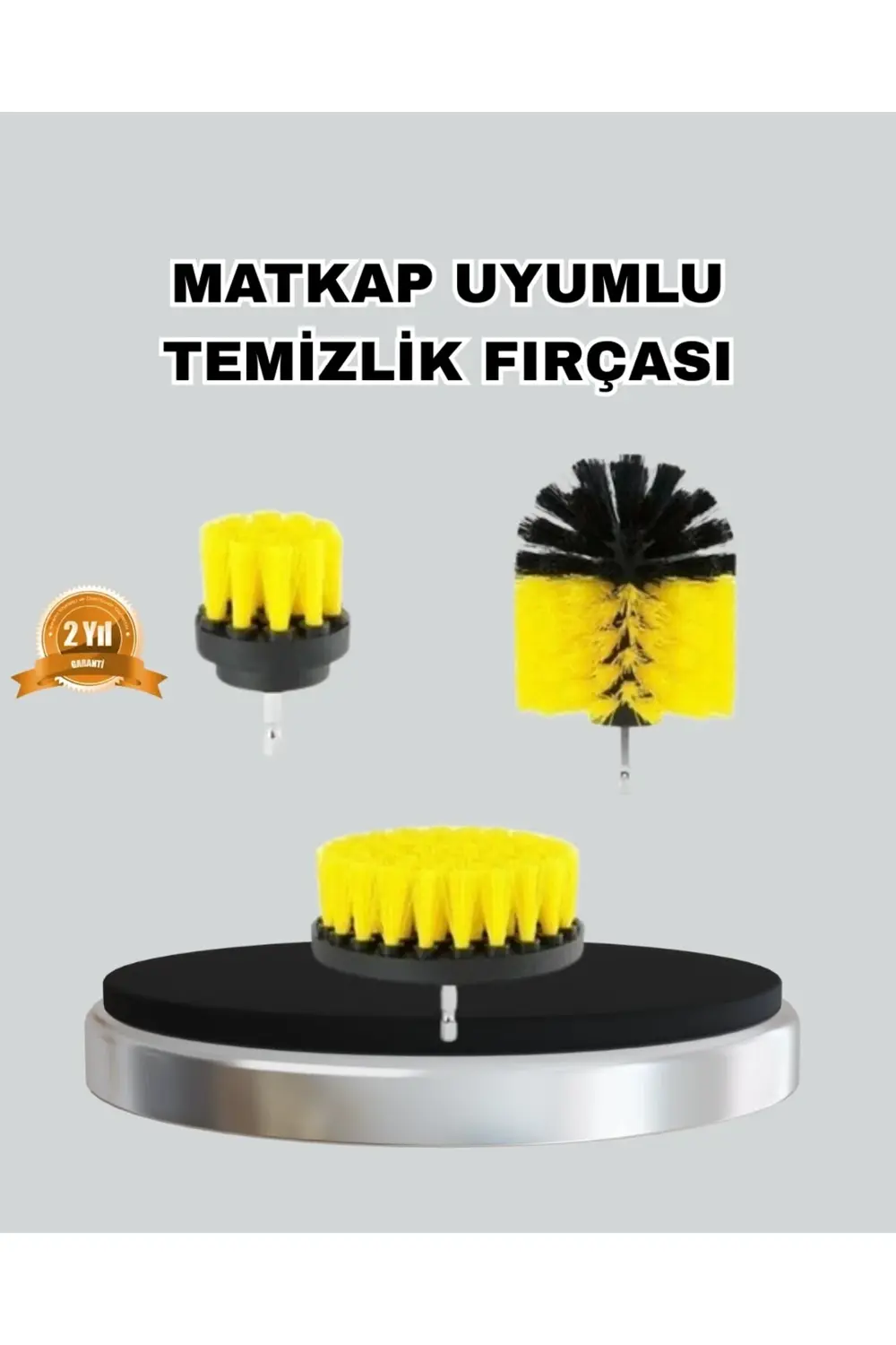 3 Parça Matkap Fırça Temizlik Seti – Her Yüzey İçin Güçlü ve Prat