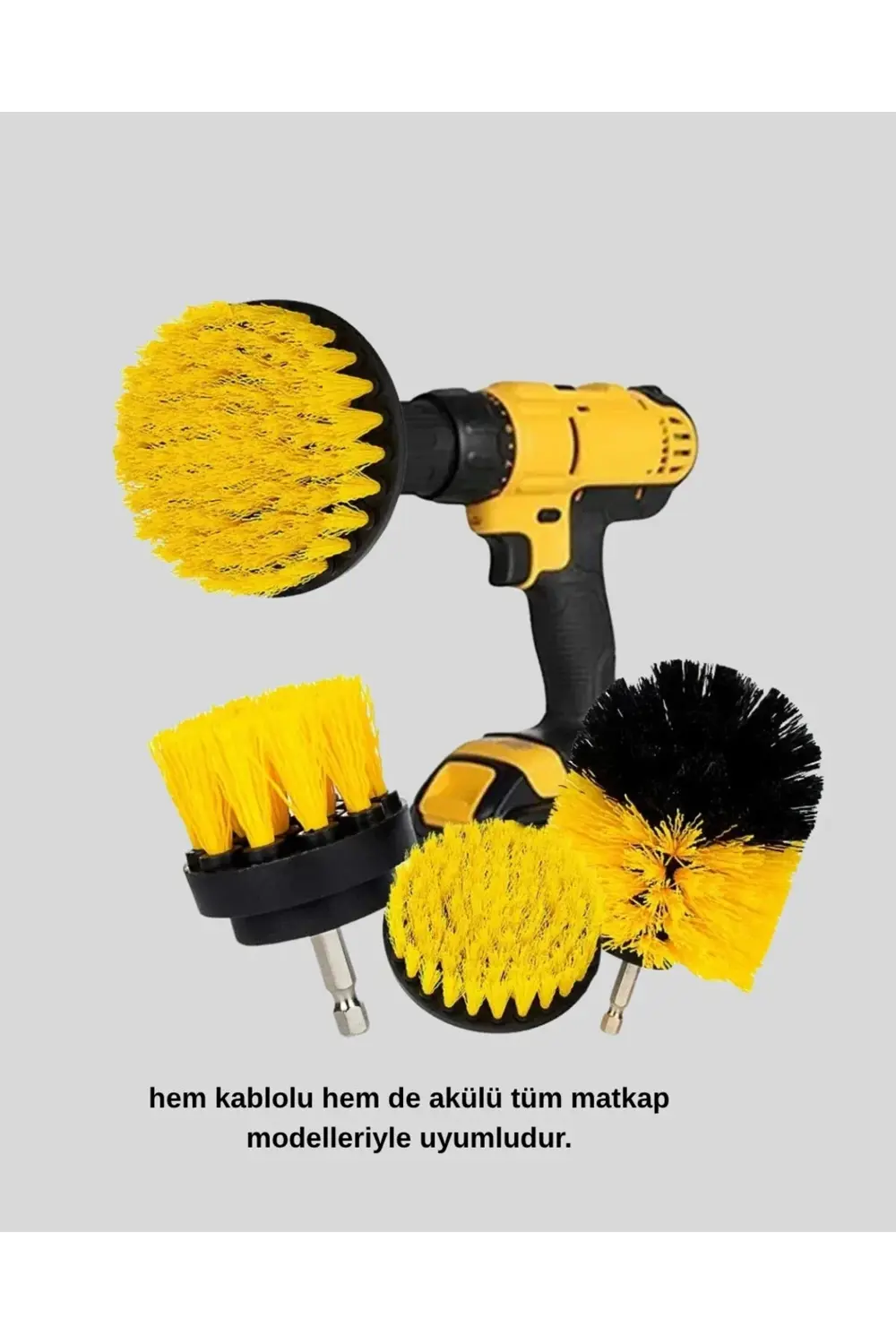 3 Parça Matkap Fırça Temizlik Seti – Her Yüzey İçin Güçlü ve Prat