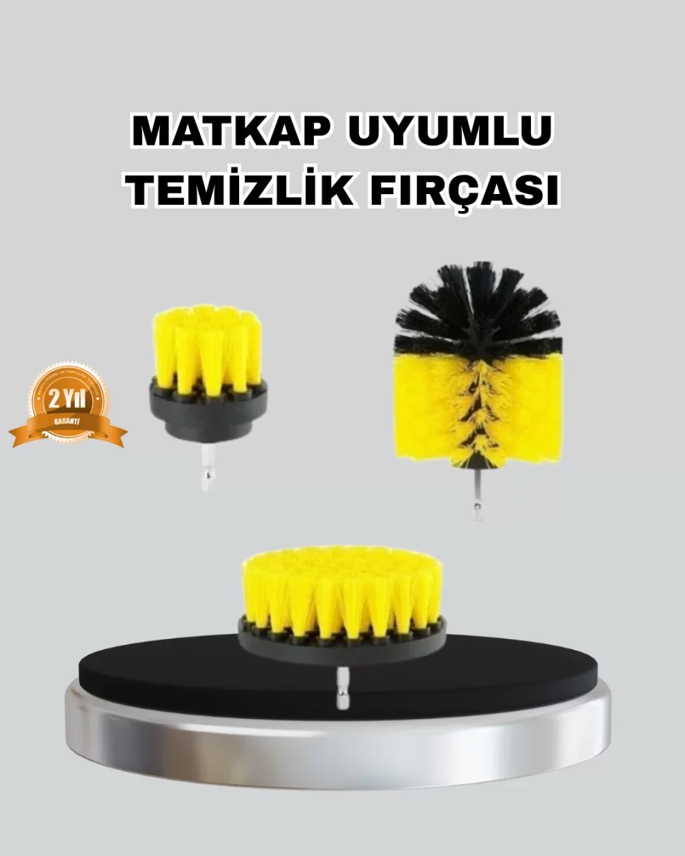 3 Parça Matkap Fırça Temizlik Seti – Her Yüzey İçin Güçlü ve Prat