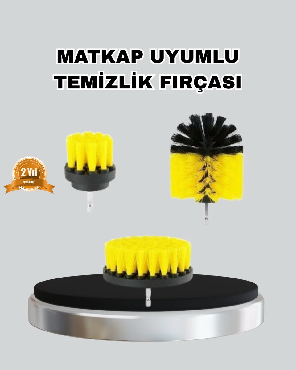 3 Parça Matkap Fırça Temizlik Seti – İnatçı Kirleri Siler, Her Yüzey İçin