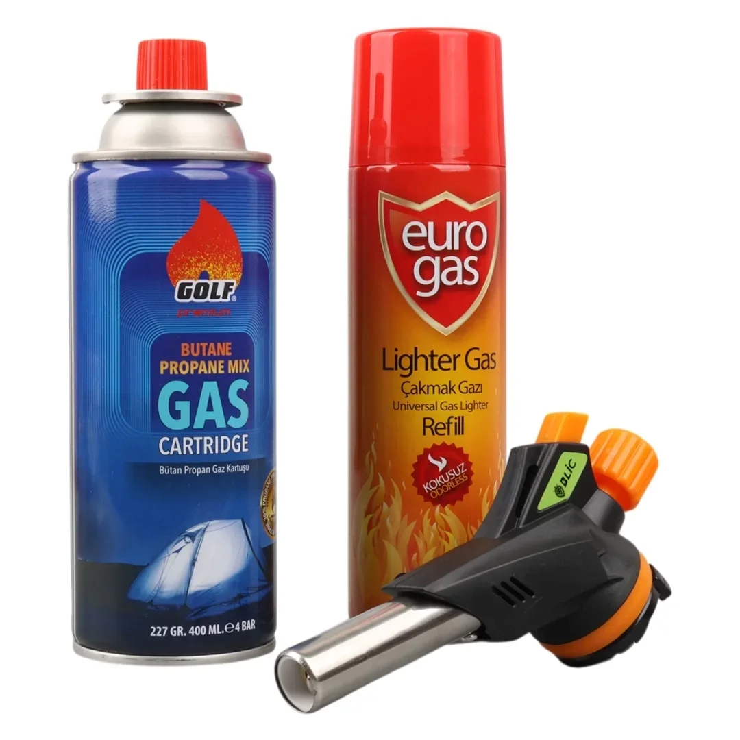 3 Parça Profesyonel Pürmüz Seti Pürmüz Torch Çakmak Başlık- Kamp Gazı 400ml- Çakmak Gazı 270 Bx40 Fiyatı, Yorumları ve Özellikleri