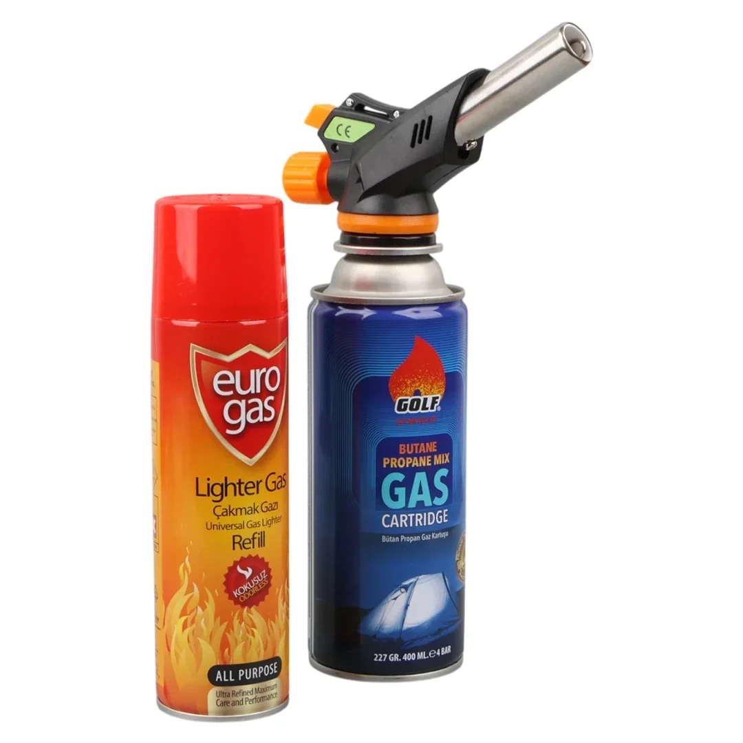 3 Parça Profesyonel Pürmüz Seti Pürmüz Torch Çakmak Başlık- Kamp Gazı 400ml- Çakmak Gazı 270 Bx40 Fiyatı, Yorumları ve Özellikleri