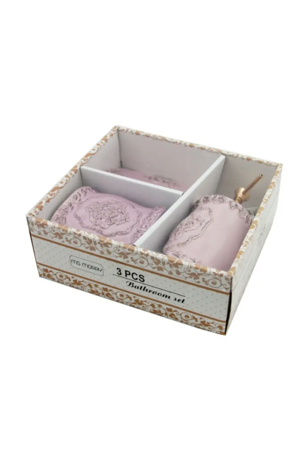 3 Parça Seramik Banyo Seti Bombe Lila