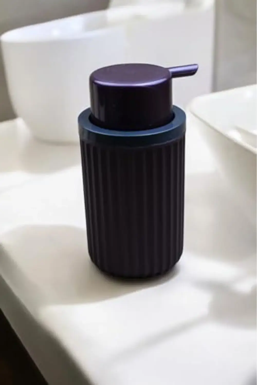 3 Parça Sert Plastik Banyo Seti/Sıvı Sabunluk, Diş Fırçalık ve Ka