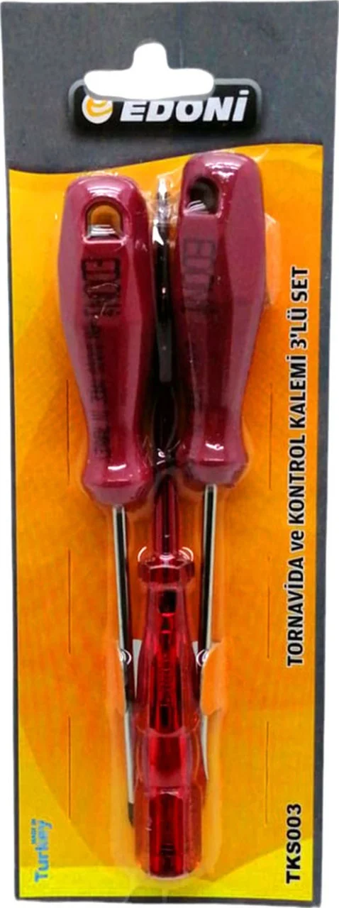 3 Parça Set Tornavida Yıldız - Düz - Kontrol Kalemi 5224