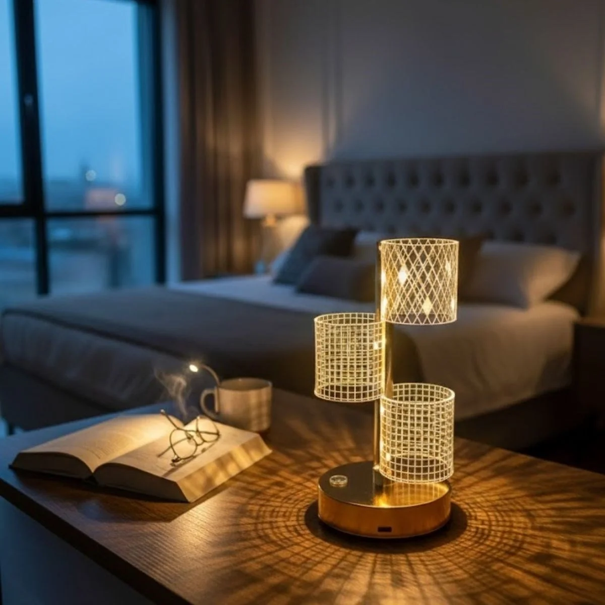 3 Parça silindirik kristal Ekose Kareli Led Masa Lambası – Gold Gövdeli, Dokunmatik, 3 Kademe Işık Ayarlı Şarjlı Dekoratif Lamba Bx40 3 Parça silindirik kristal Ekose Kareli Led Masa Lambası – Gold Gövdeli, Dokunmatik, 3 Kademe Işık Ayarlı Şarjlı Dekoratif Lamba Bx40
