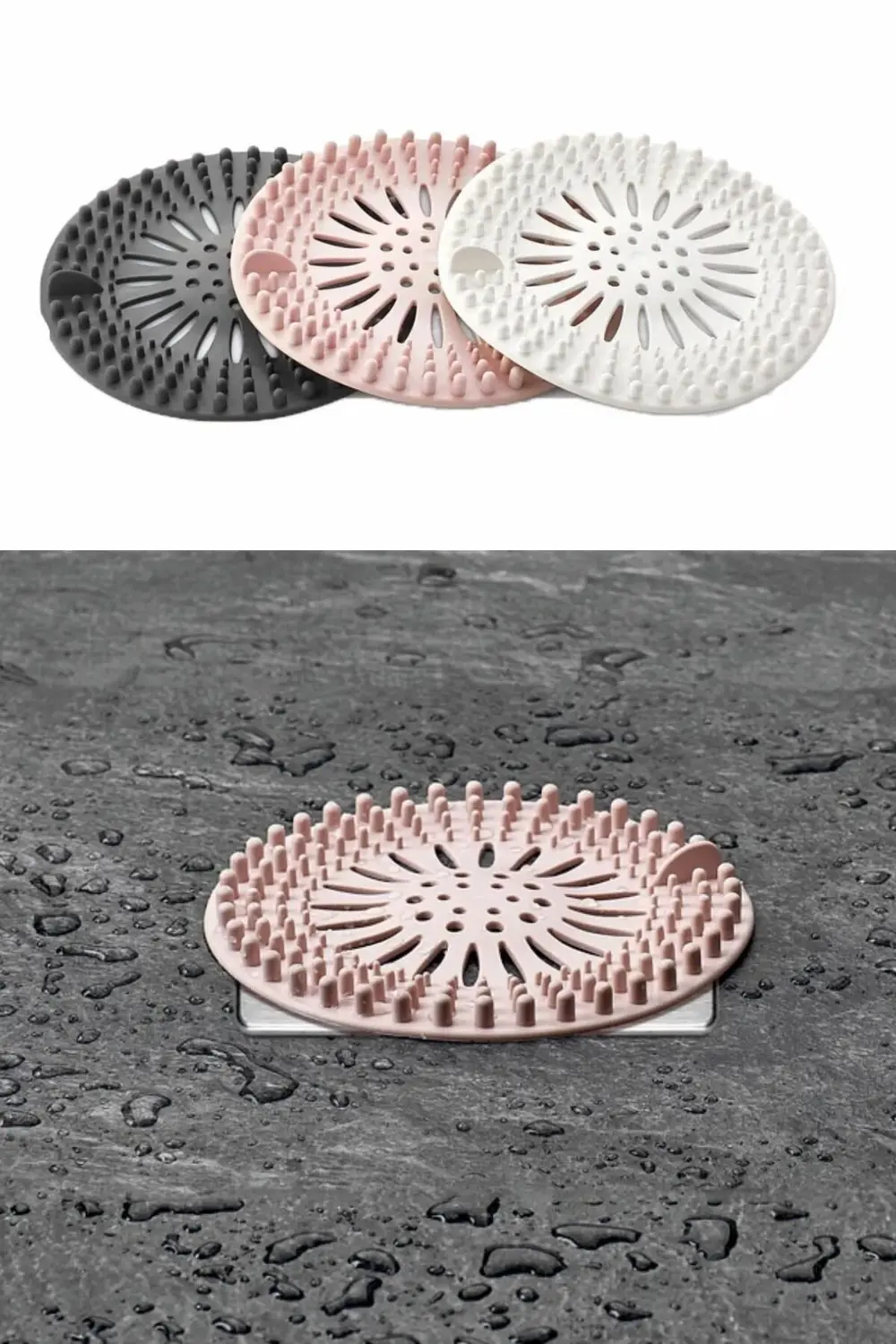 3 Parça Süzgeçli Silikon Lavabo Ve Küvet Tıkacı Yuvarlak Lavabo T