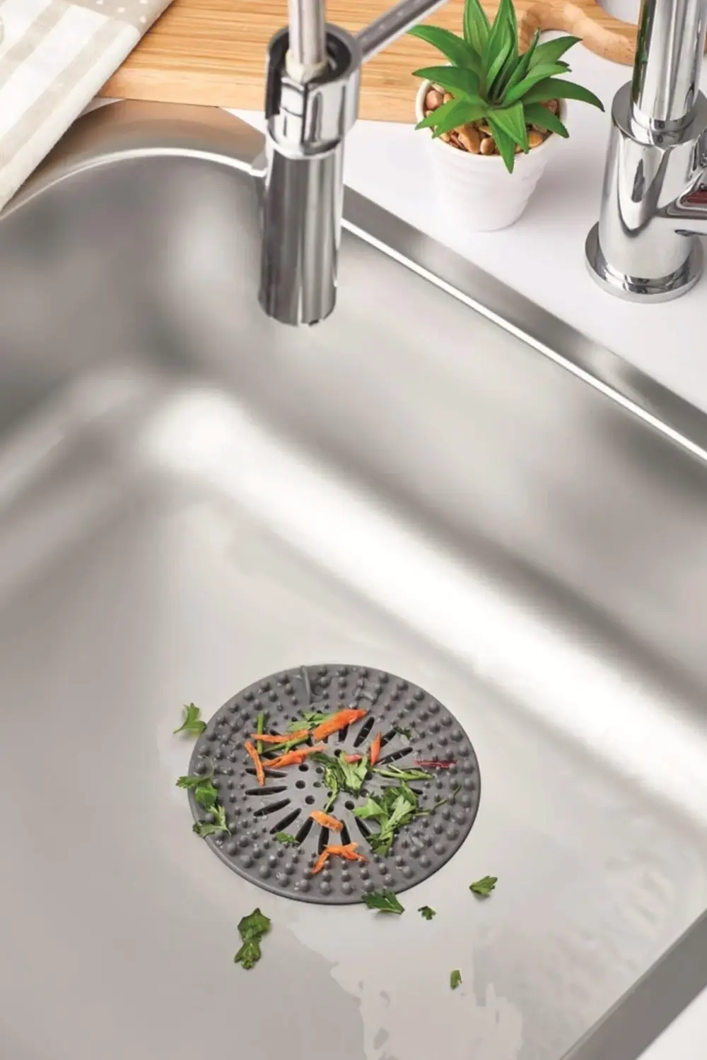 3 Parça Süzgeçli Silikon Lavabo Ve Küvet Tıkacı Yuvarlak Lavabo T