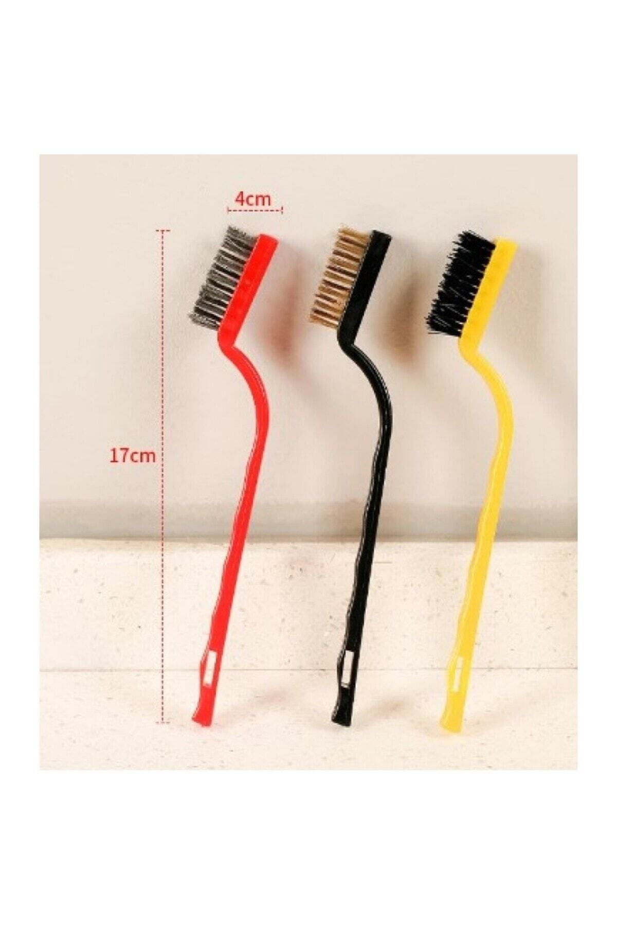 3 Parça Tel Fırça Detaylı Temizlik Seti Mutfak fırın davlumbaz ya