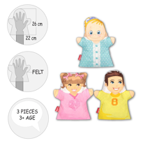 3 Parça Tox Kardeşler El Kukla Set , Eğitici Oyuncak