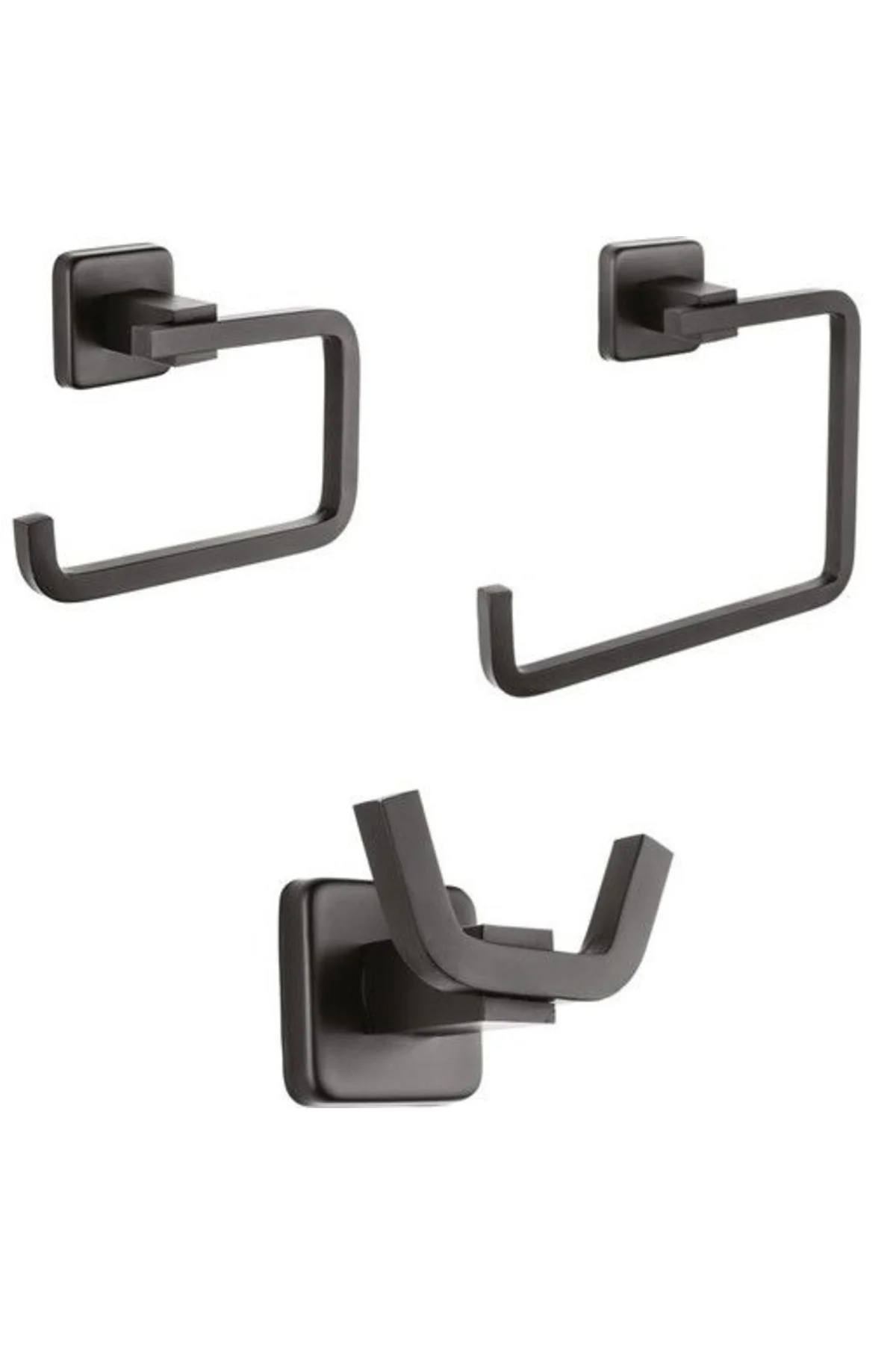 3 Parça Yale Serisi 3lü Set Metal Siyah