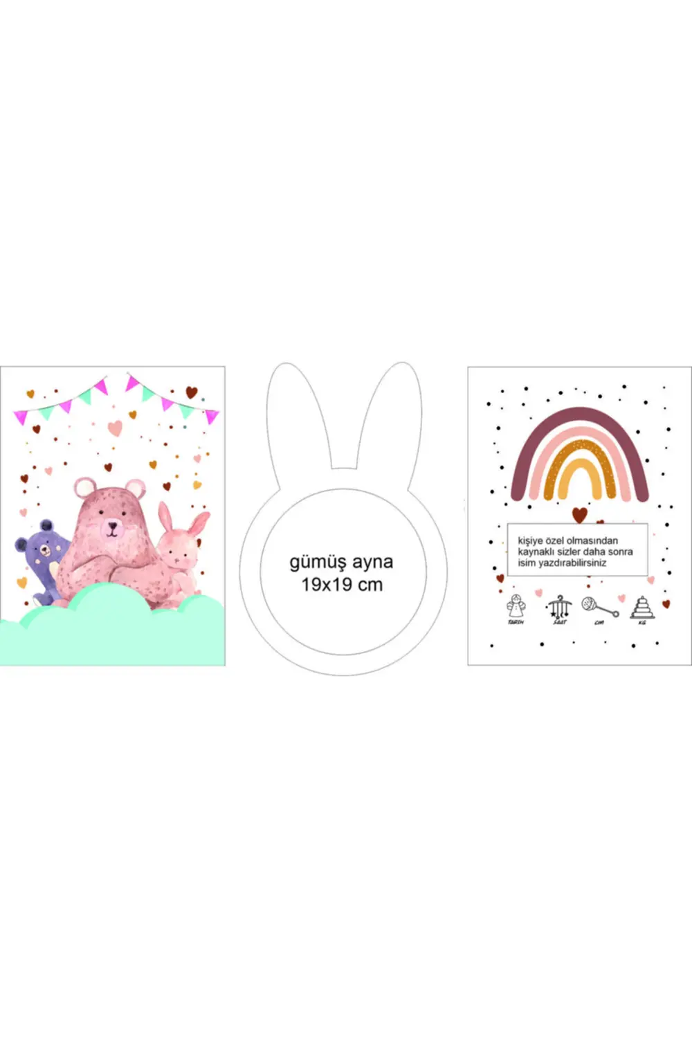 3 Parçalı 3 Mm Mdf Baby Tablo Seti