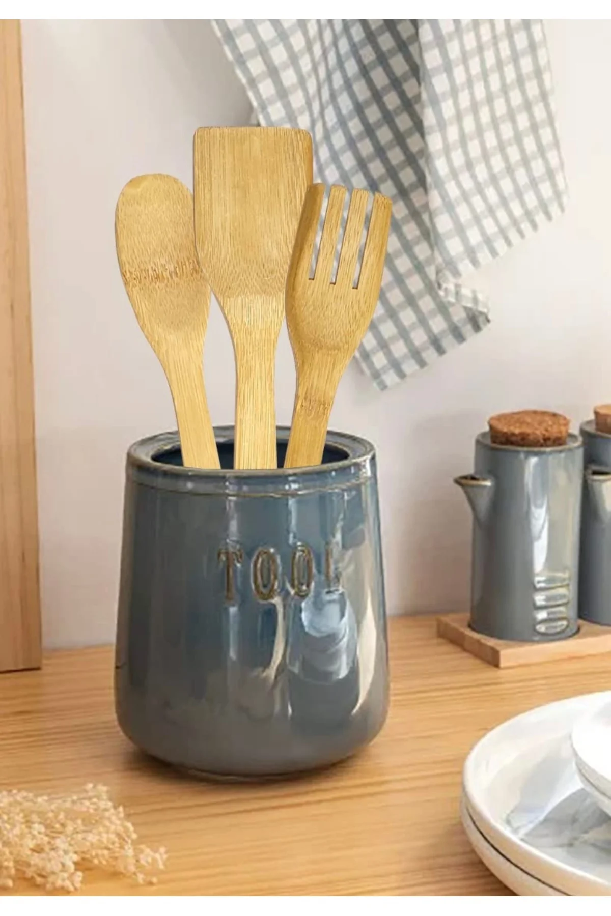 3 Parçalı Bambu Malzemeli Çatal Kaşık Spatula Yemek Hazırlama Seti Mutfak Gereçleri