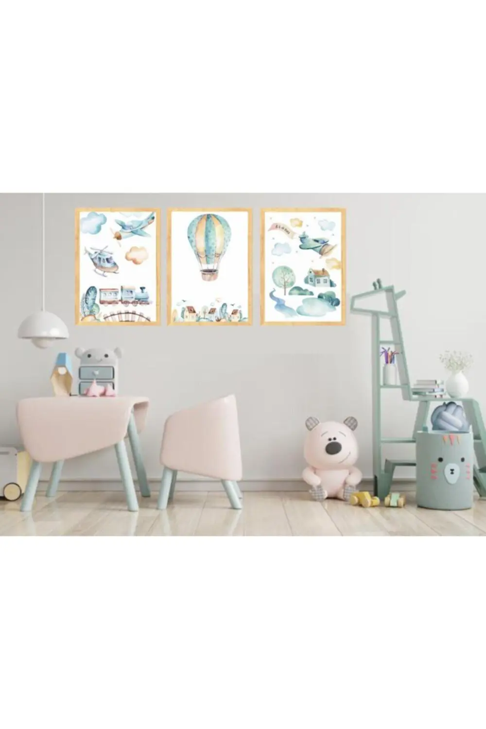 3 Parçalı Çocuk Odası Mdf Tablo Seti