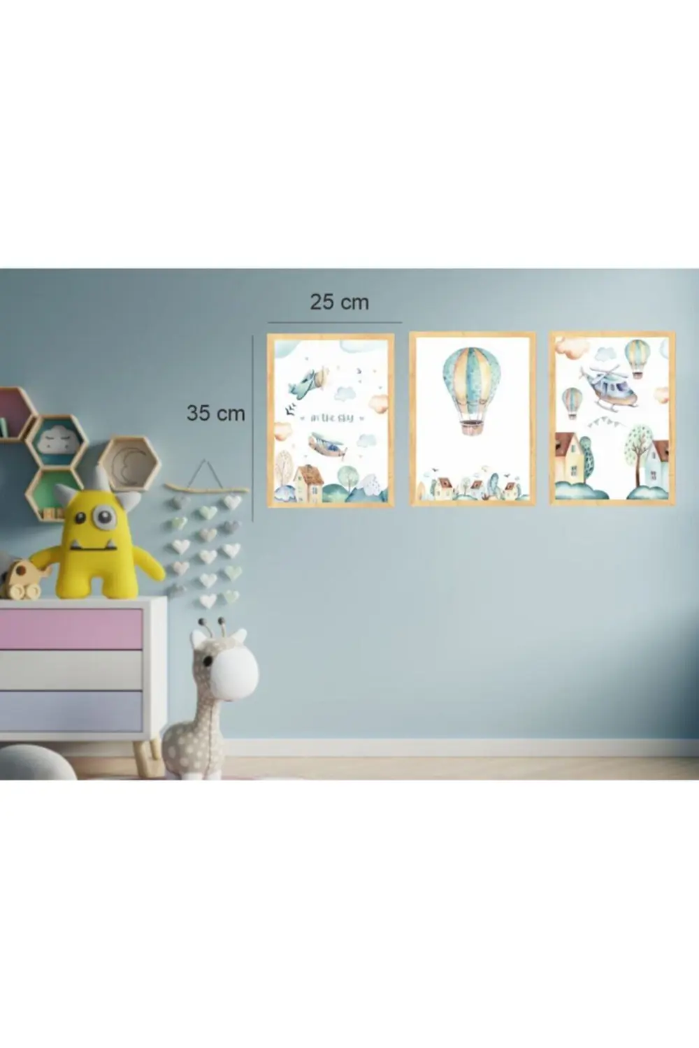 3 Parçalı Çocuk Odası Tablo Seti