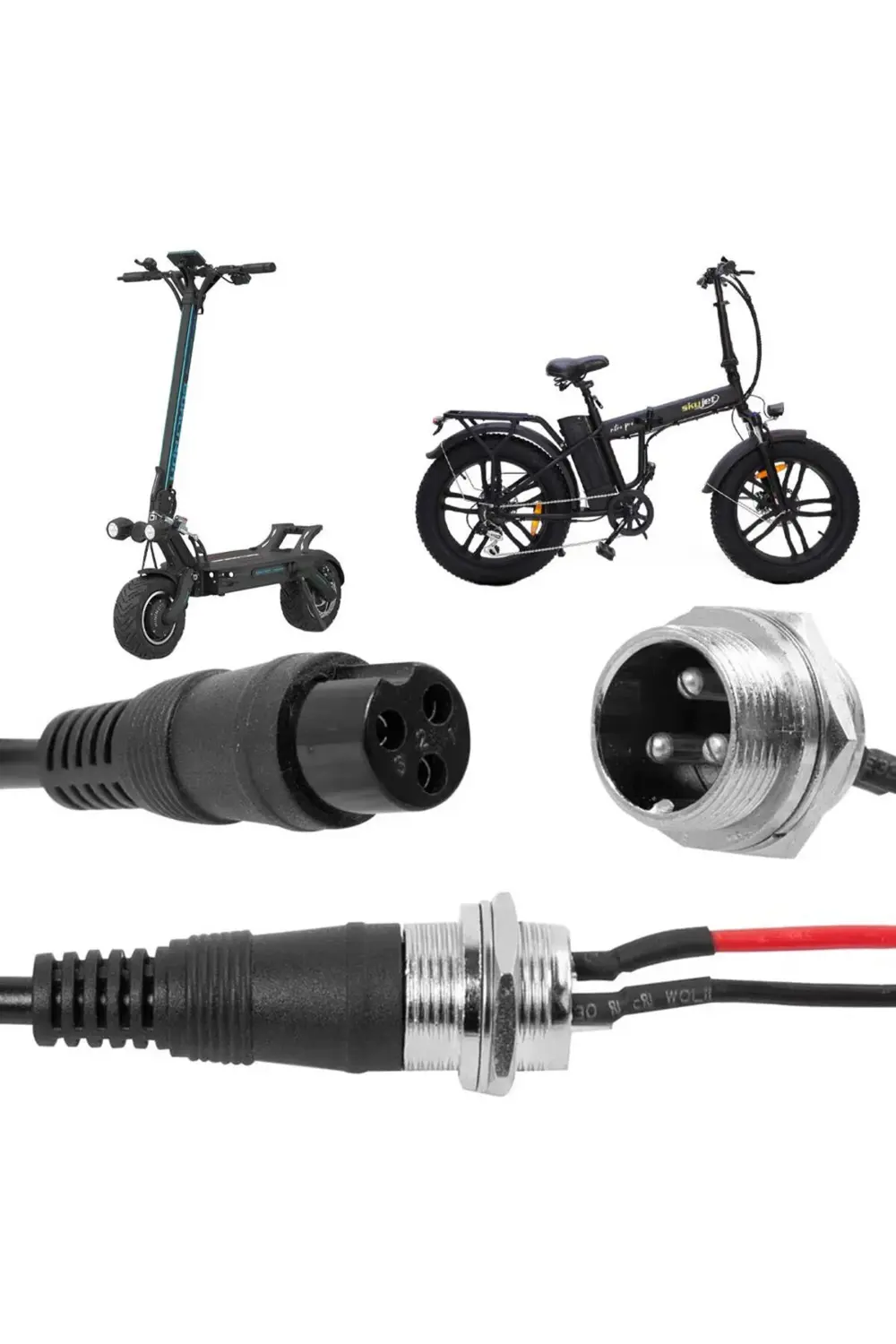 3 Pinli Ginger Elektrikli Bisiklet - Motosiklet - Araç Akü Şarj K