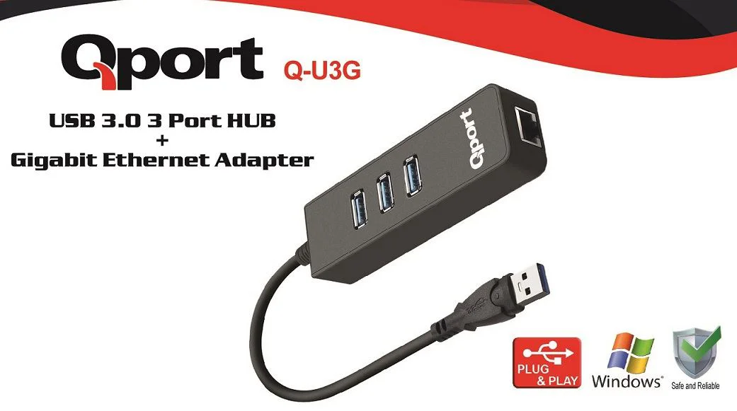 3 PORT USB 3.0 ÇOKLAYICI & GIGABIT ETHERNET ADAPTOR Q-U3G Fiyatı, Yorumları ve Özellikleri
