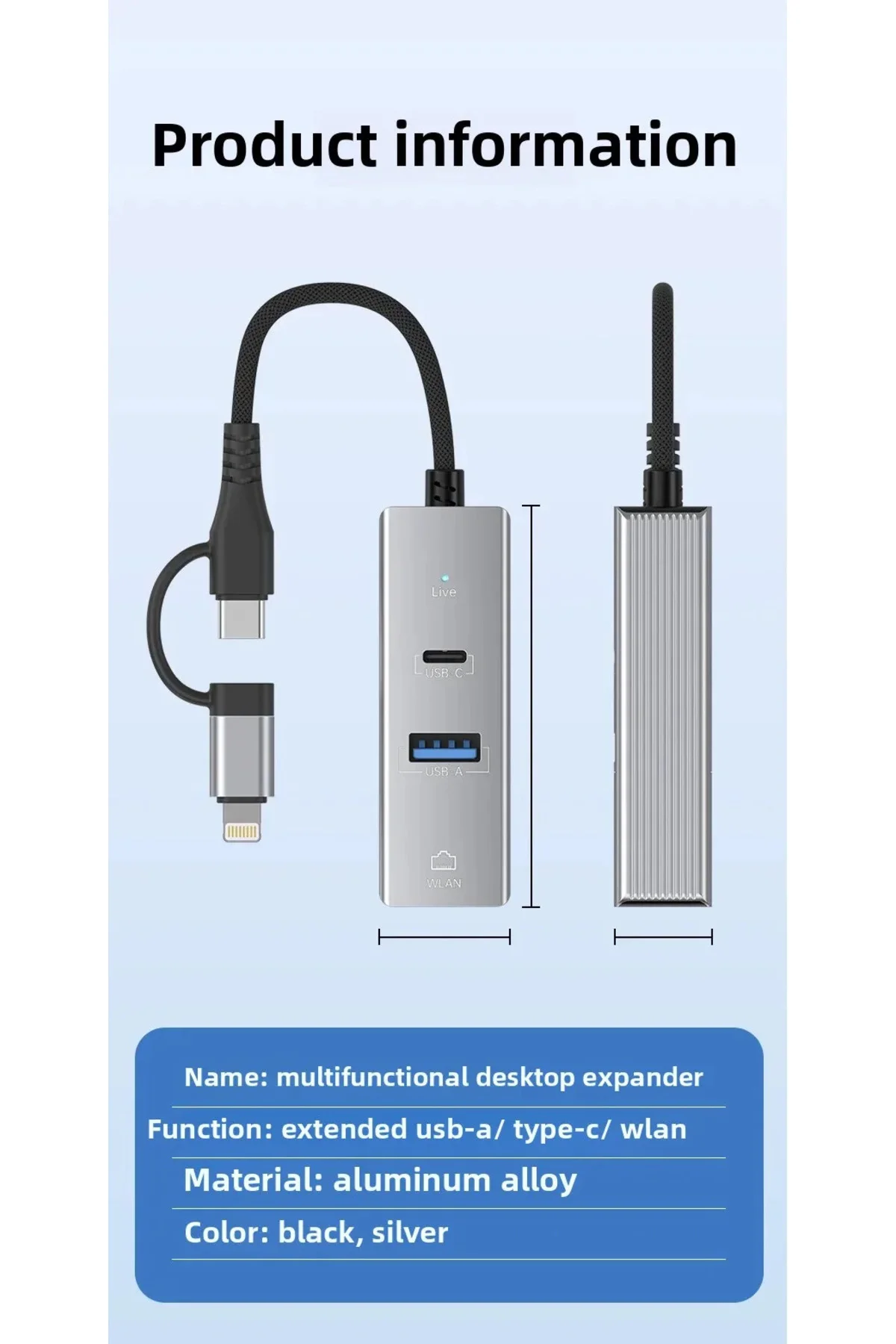 3 Portlu Ağ ve Veri Adaptörü: RJ45 LAN + USB 3.0 + Type-C Girişli 3 Portlu Ağ ve Veri Adaptörü: RJ45 LAN + USB 3.0 + Type-C Girişli