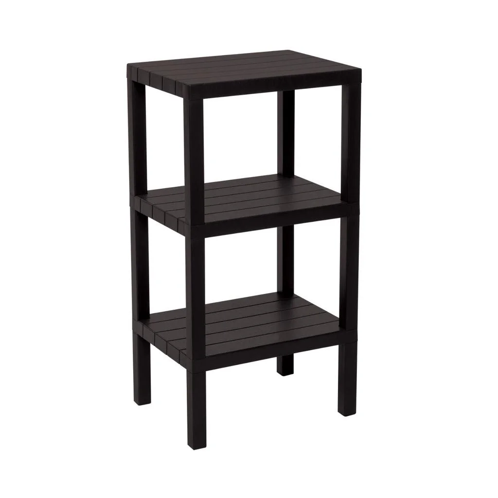 3 Raflı Siyah Modüler Ünite Plastik 38x29x74 Cm Bx40