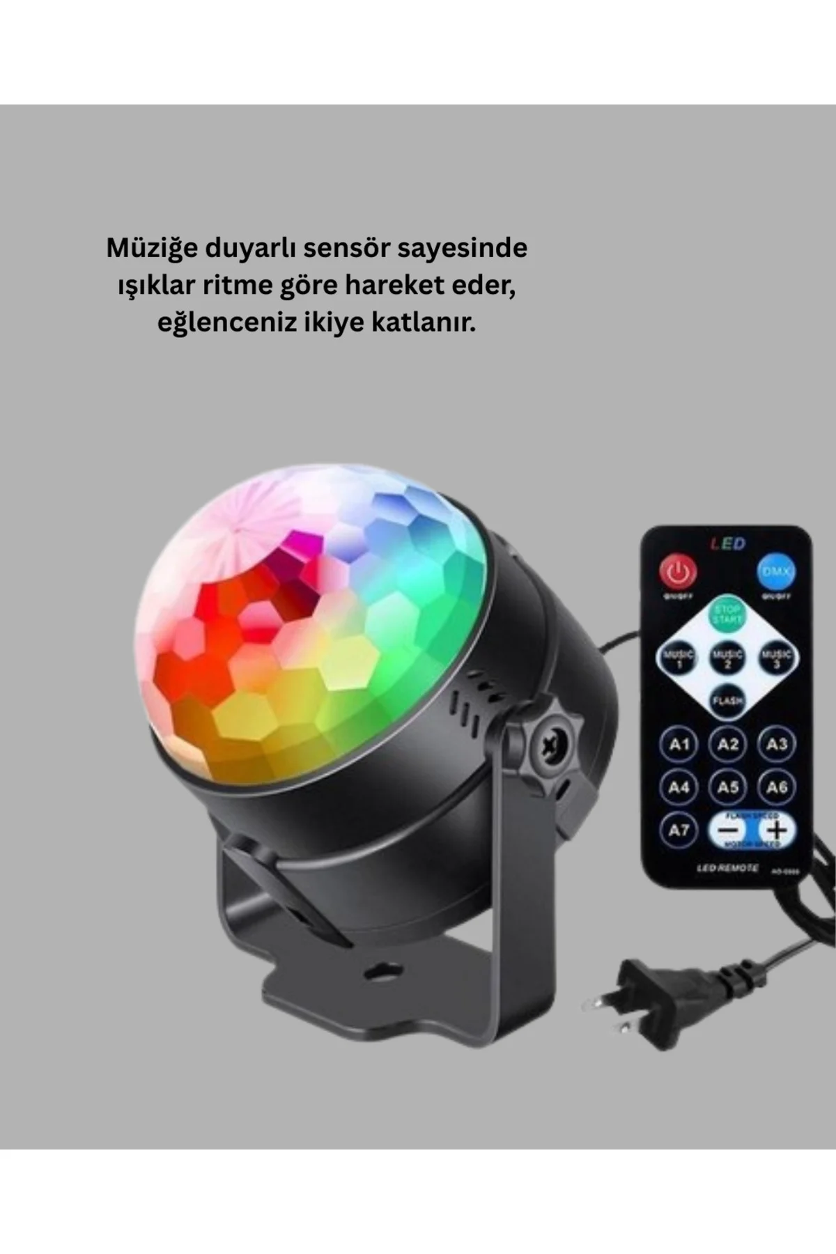 3 Renk 7 Mod Döner Disko Topu Işık - Lisinya