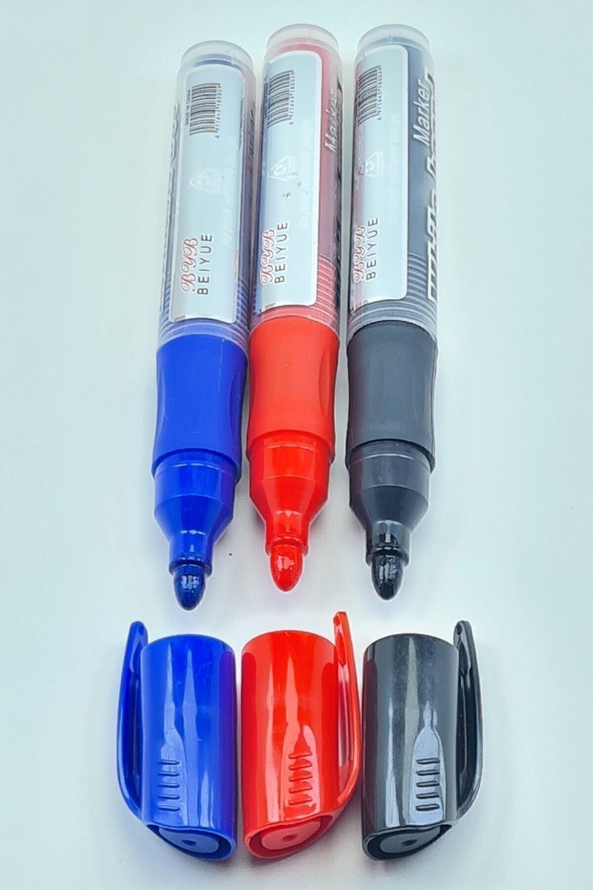 Tgb 3 Renk Karışık Kırmızı Siyah Mavi Tüplü Kartuşlu Byb Tahta Kalemi