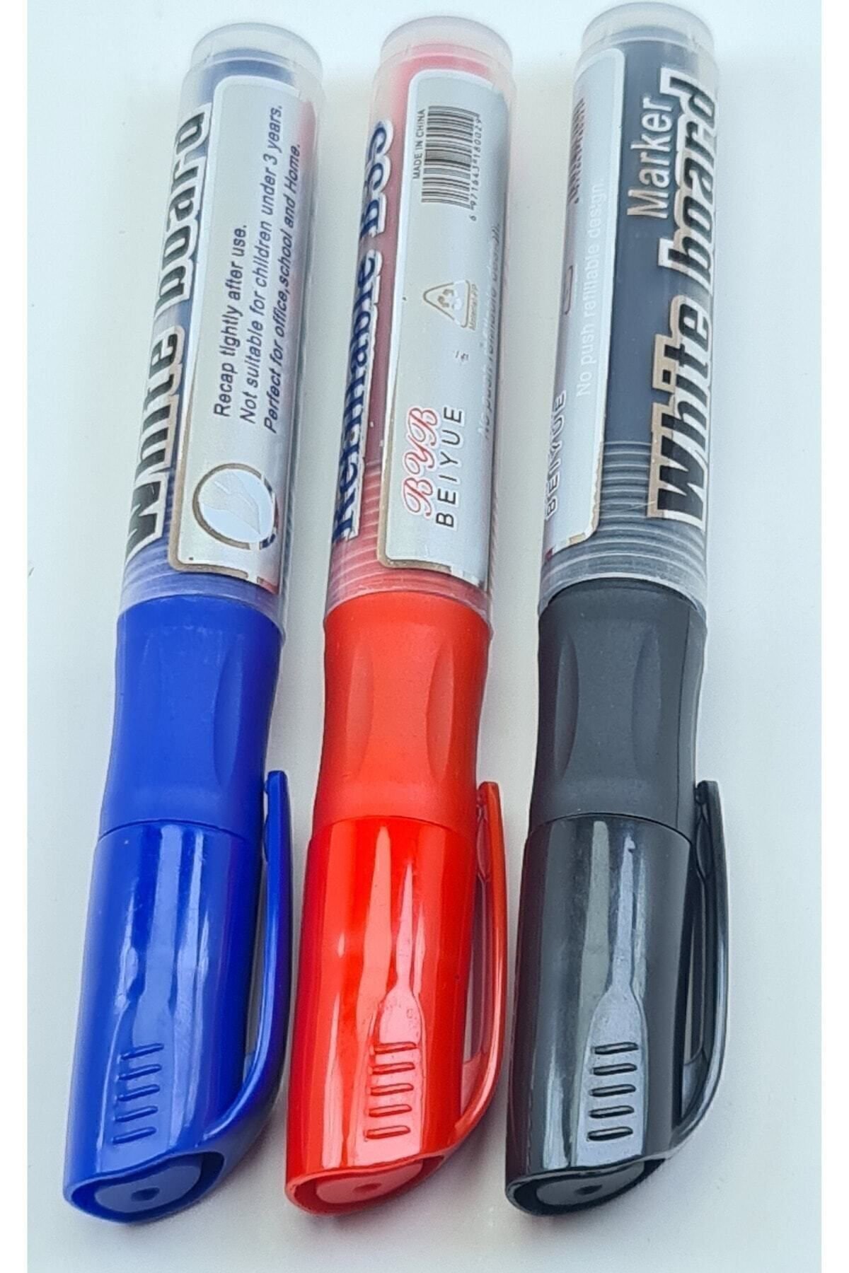 Tgb 3 Renk Karışık Kırmızı Siyah Mavi Tüplü Kartuşlu Byb Tahta Kalemi
