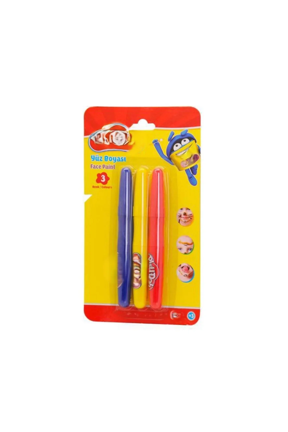 3 Renk Yüz Boyası