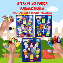 Ada Detox 3 Set - 30 Parça Tox Taşıtlar, Aile Bireyleri Ve Meslekler Parmak Ada Detox 3 Set - 30 Parça Tox Taşıtlar, Aile Bireyleri Ve Meslekler Parmak