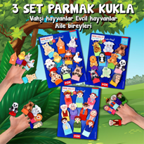 3 Set - 30 Parça Tox Evcil , Vahşi Hayvanlar ve Aile Bireyleri Pa