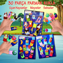 3 Set - 30 Parça Tox Meyveler, Sebzeler ve Uçan Hayvanlar Parmak 3 Set - 30 Parça Tox Meyveler, Sebzeler ve Uçan Hayvanlar Parmak