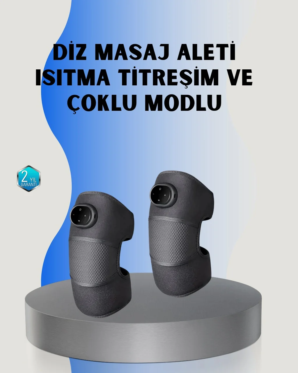 3 Seviyeli Titreşimli Isıtmalı Diz Bakım Masaj Cihazı Çok Renkli