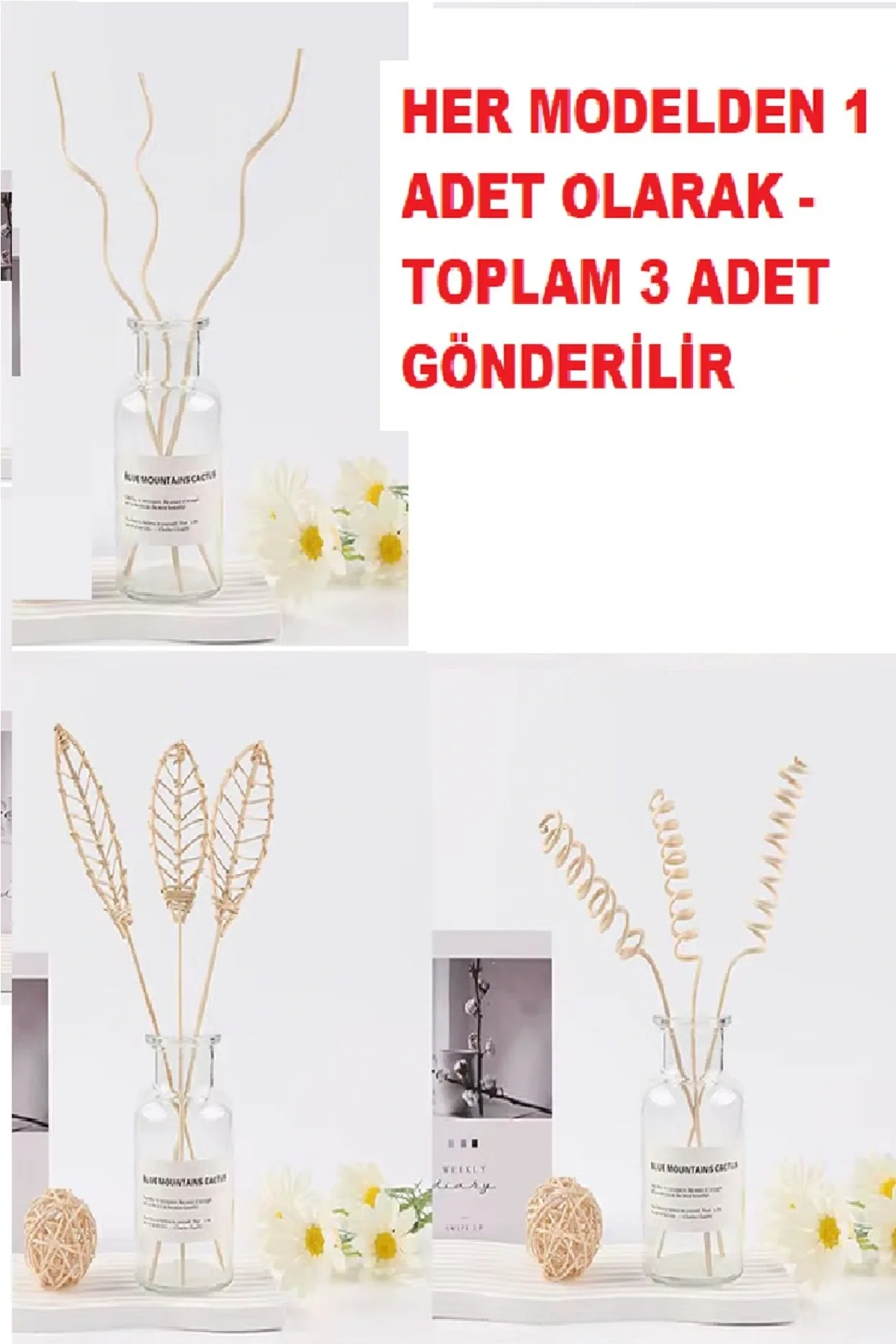 3 Tek Adet 3 Model Aromaterapi Koku Dağıtıcı Rattan Şişe Ahşap Di 3 Tek Adet 3 Model Aromaterapi Koku Dağıtıcı Rattan Şişe Ahşap Di