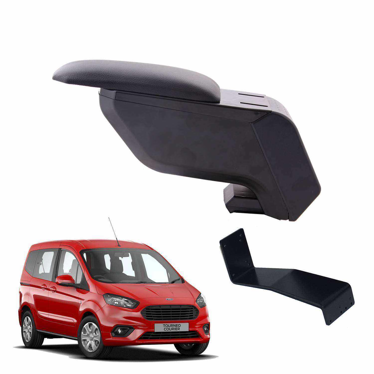 3 Tıkla Courier 2019 Camlı Van Delmesiz Çelik Ayaklı Siyah Kolçak
